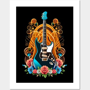 Electric guitar vibrant 33 Posters and Art